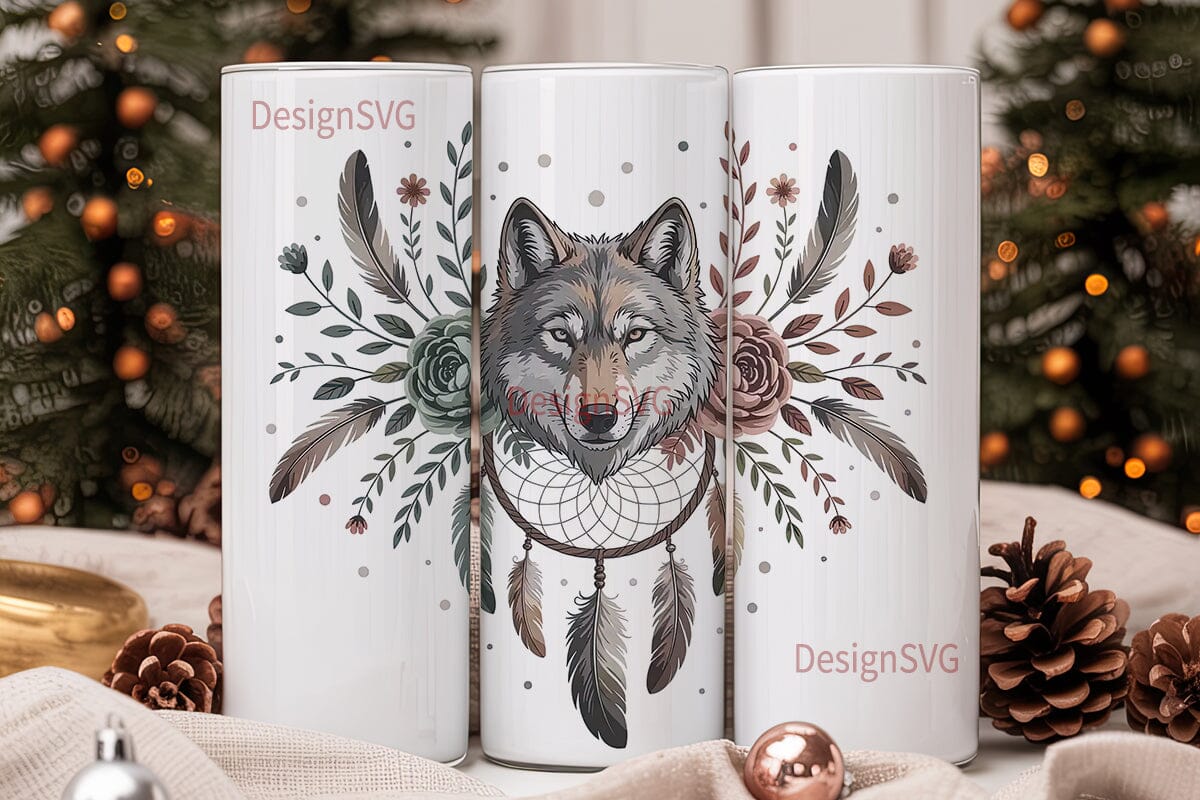 Mystical Wolf Dreamcatcher 20oz Tumbler - Image 2