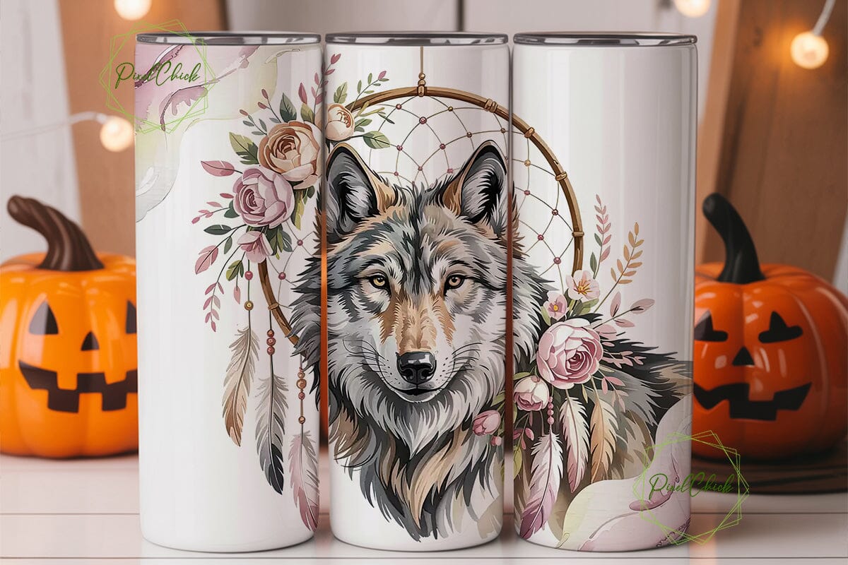 Mystical Wolf Dreamcatcher 20oz Tumbler - Image 2