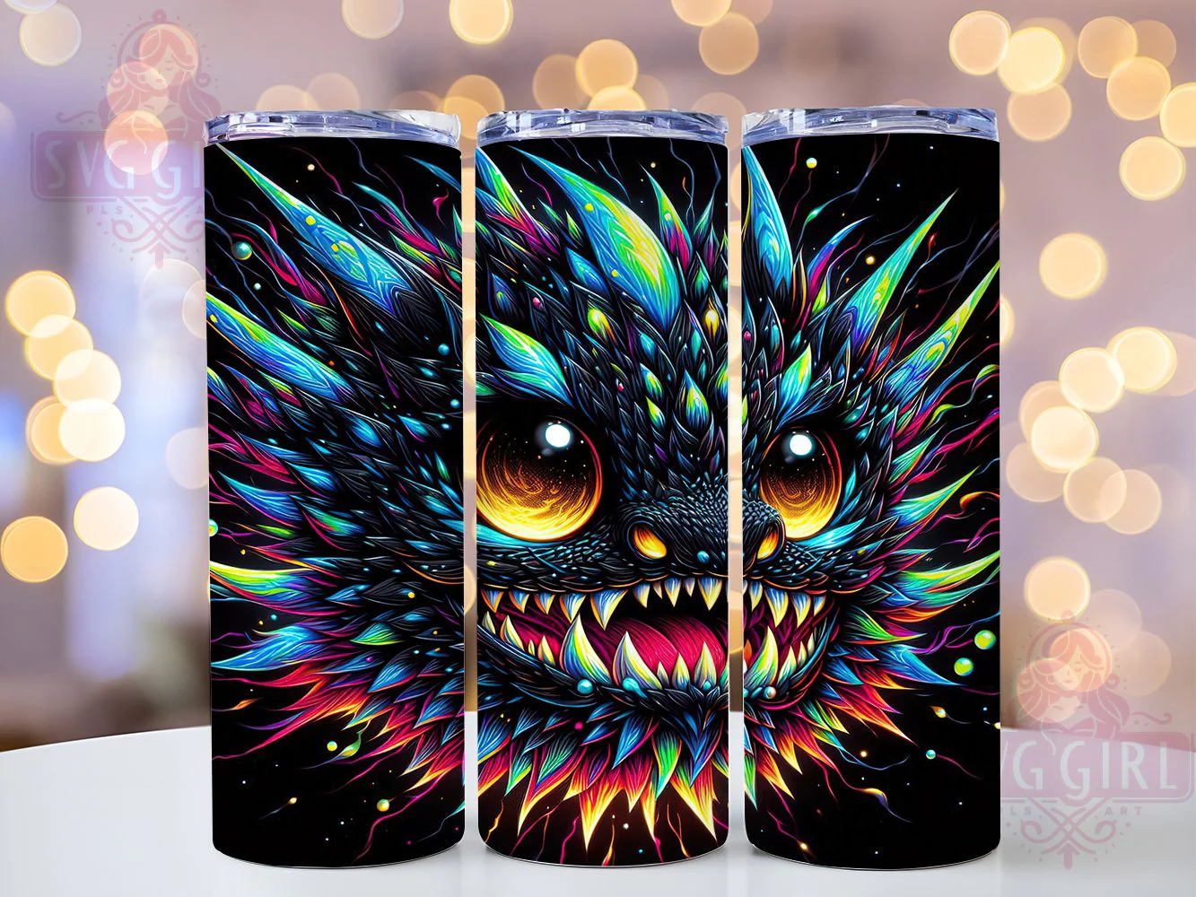 Mythical Fire Dragon Tumbler, Legendary Dragon, Fantasy Art, Fire Breathing, Mystical Style, 20Oz Tumbler, Sublimation Wrap