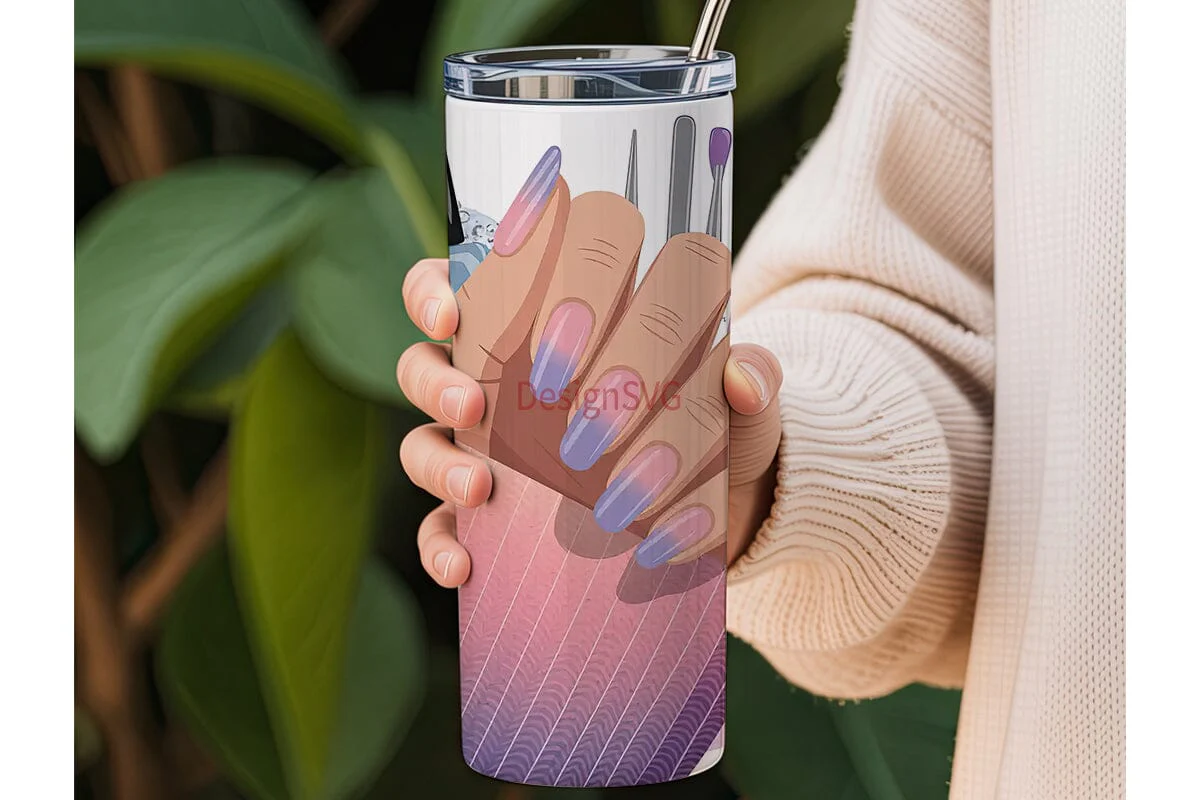 Nail Salon Glam 20oz Tumbler Wrap - Image 3