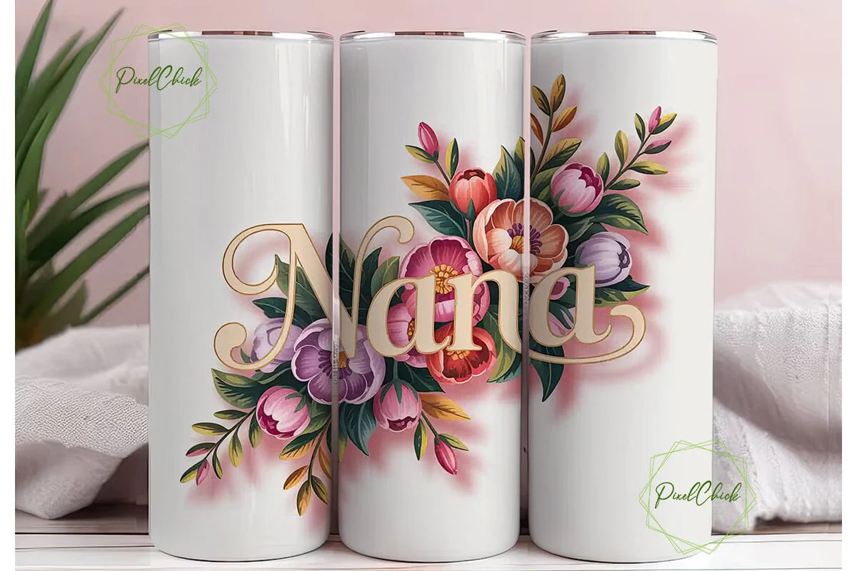 Nana Floral Tumbler Design - Image 3