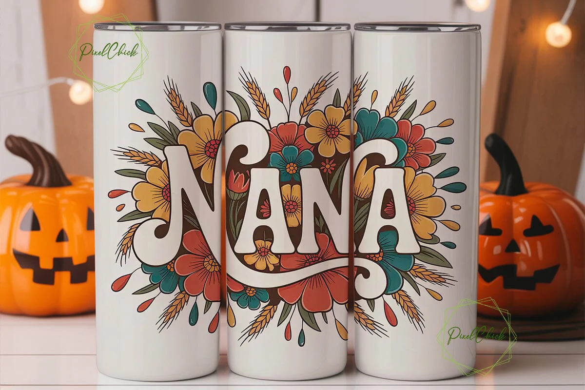 Nana Floral Tumbler Wrap - Image 2