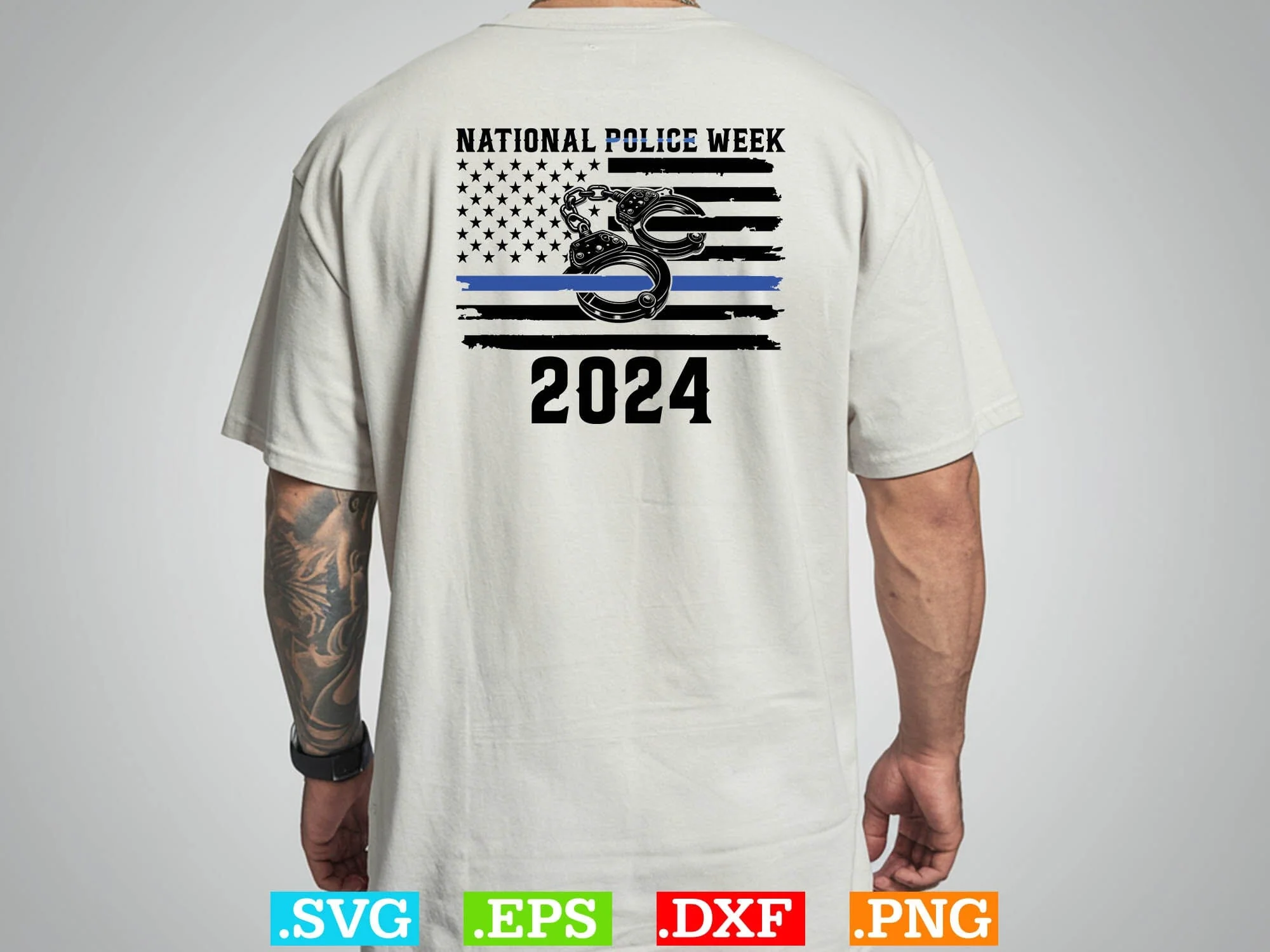 National Police Week 2024 Shirt, Police Svg, Back the Blue Svg, Thin Blue Line Shirt, Police Officer Svg, Police Wife Svg, Distressed Flag - Image 3