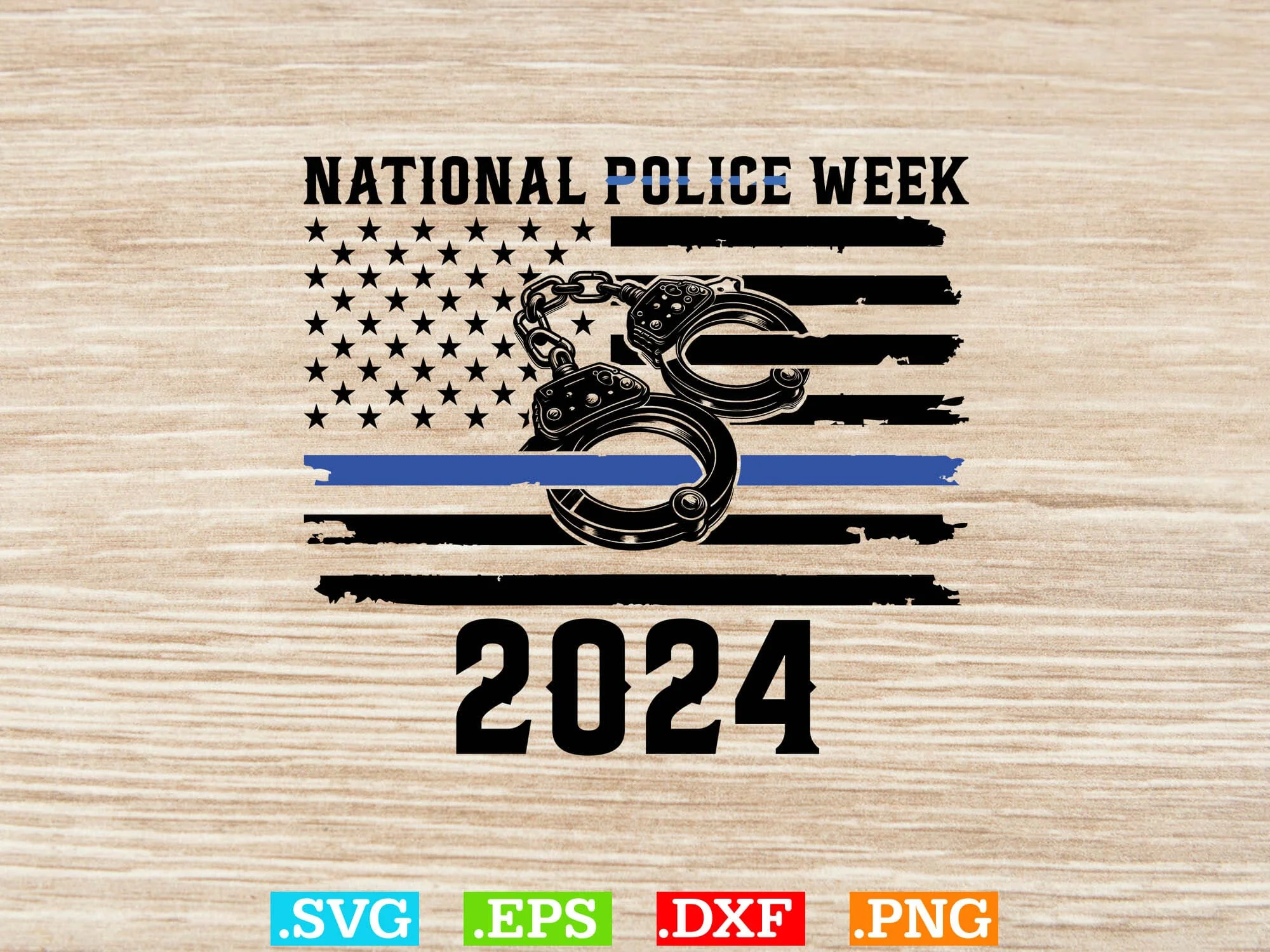 National Police Week 2024 Shirt, Police Svg, Back the Blue Svg, Thin Blue Line Shirt, Police Officer Svg, Police Wife Svg, Distressed Flag - Image 4