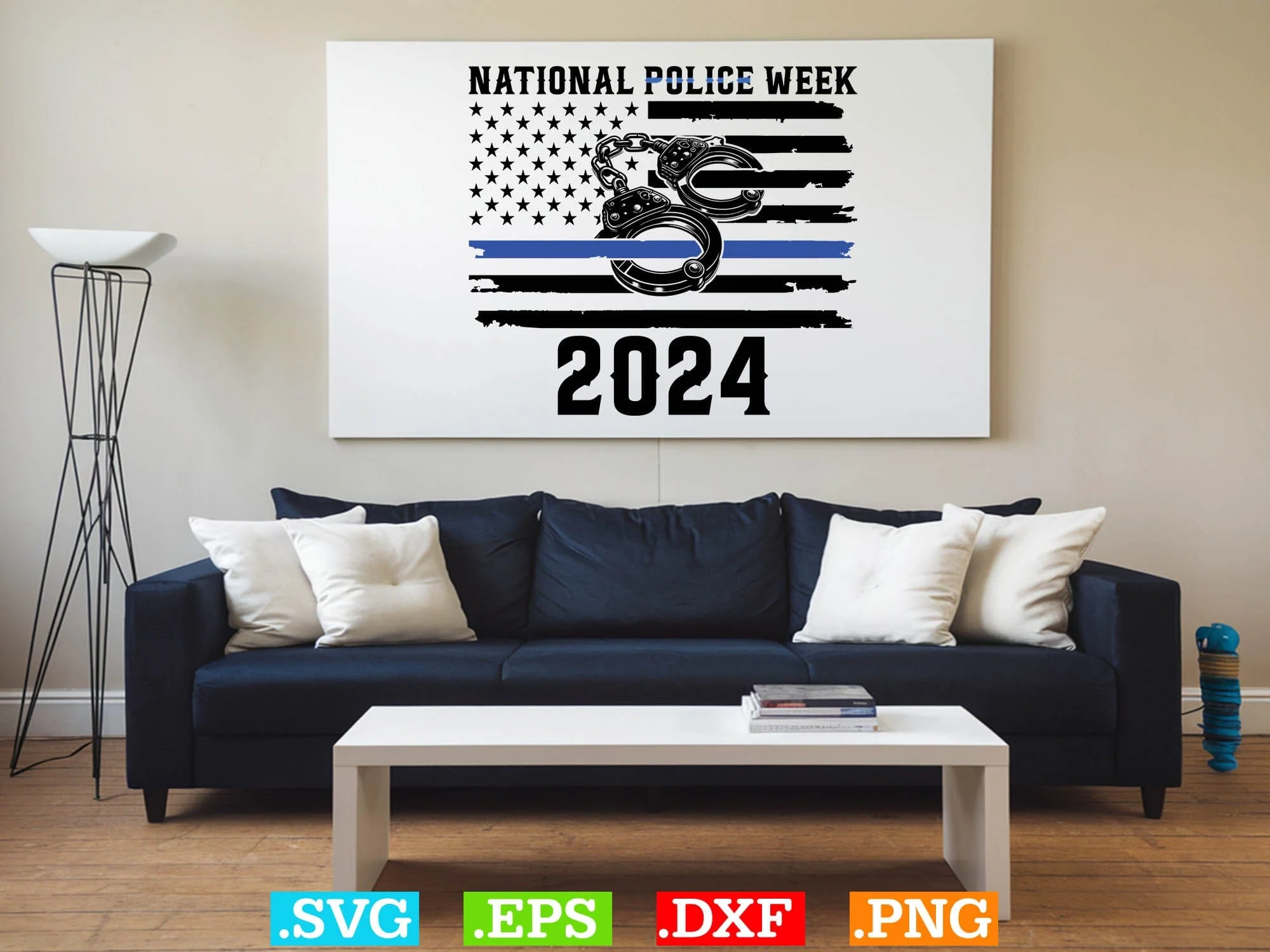 National Police Week 2024 Shirt, Police Svg, Back the Blue Svg, Thin Blue Line Shirt, Police Officer Svg, Police Wife Svg, Distressed Flag - Image 5