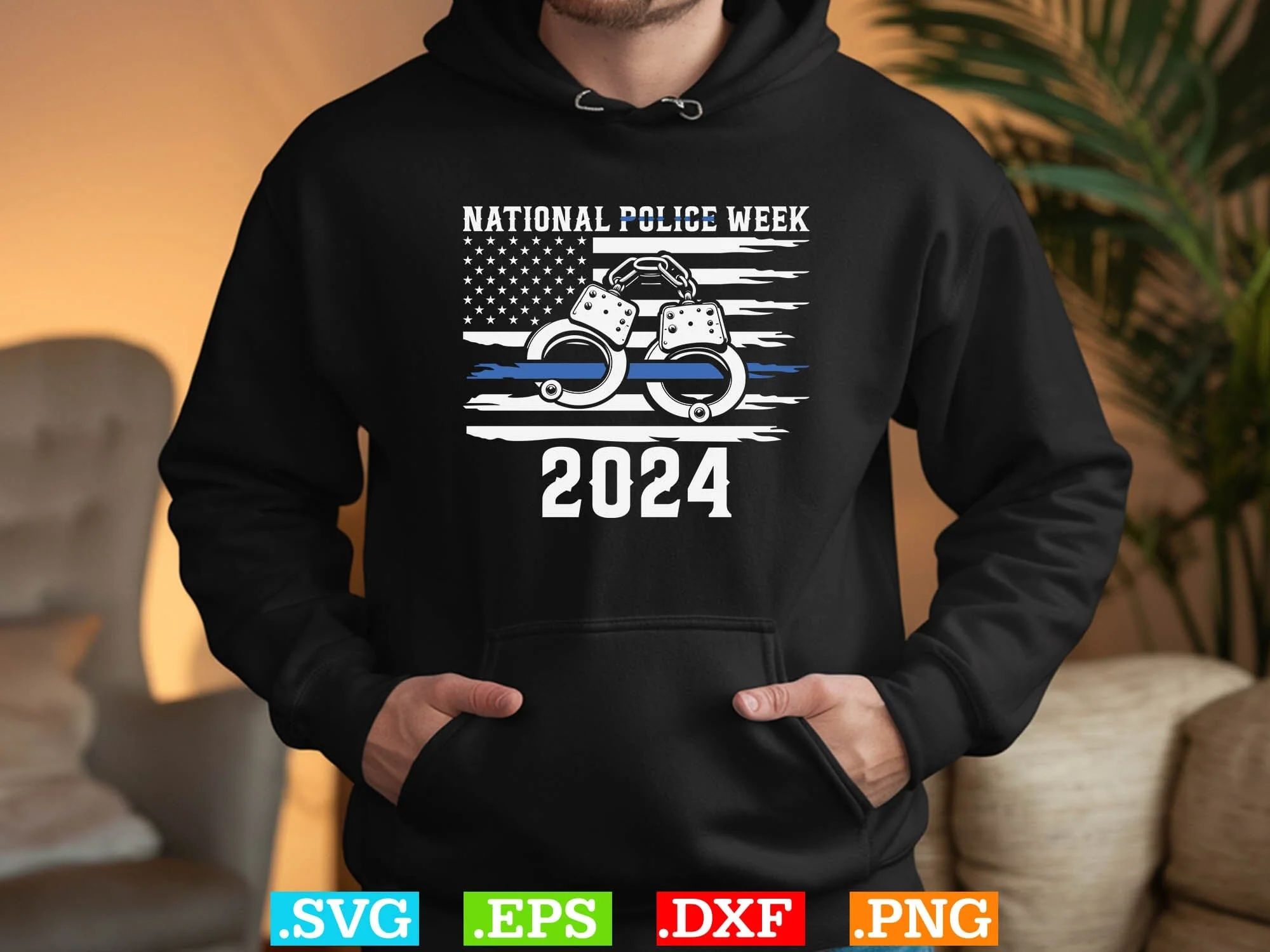 National Police Week 2024 Shirt, Police Svg, Back the Blue Svg, Thin Blue Line Shirt, Police Officer Svg, Police Wife Svg, Distressed Flag - Image 3