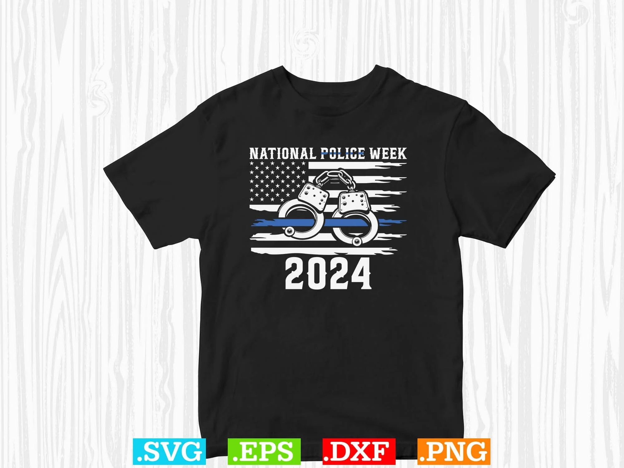 National Police Week 2024 Shirt, Police Svg, Back the Blue Svg, Thin Blue Line Shirt, Police Officer Svg, Police Wife Svg, Distressed Flag - Image 5