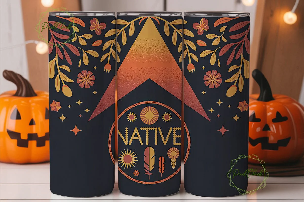 Native American Floral Tumbler Wrap - Image 2