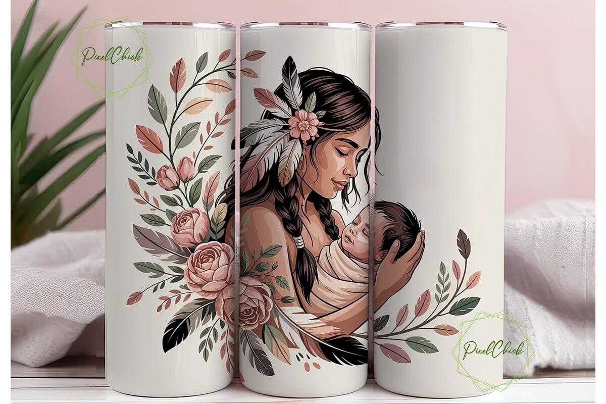 Native American Mom 20oz Tumbler Wrap - Image 3