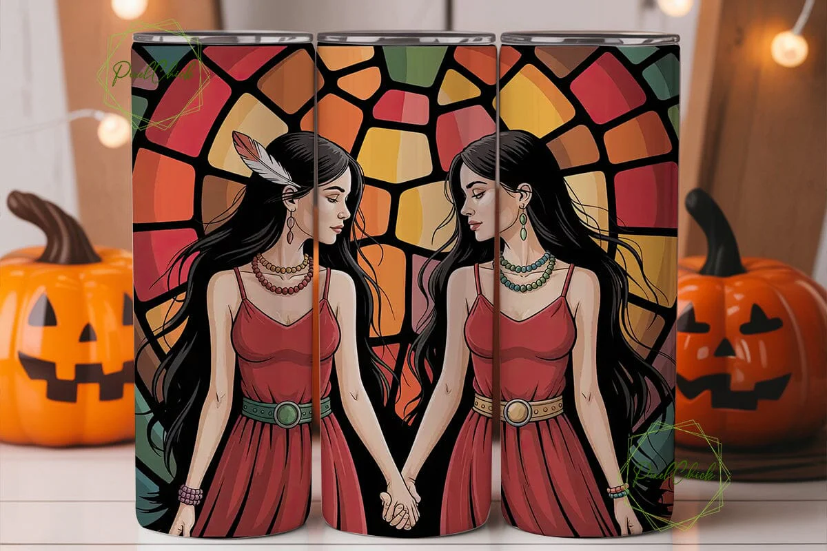 Native American Stained Glass Tumbler - Image 2