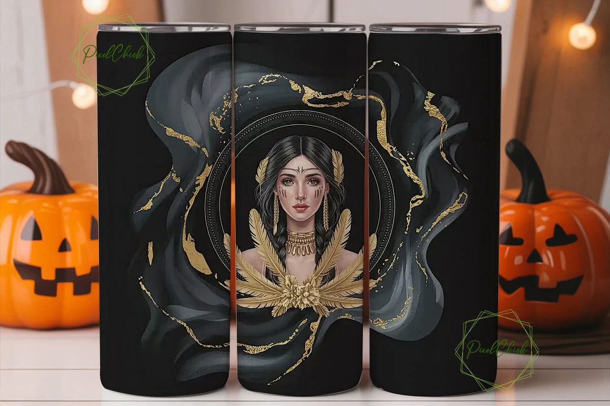 Native American Woman Tumbler Wrap - Image 2