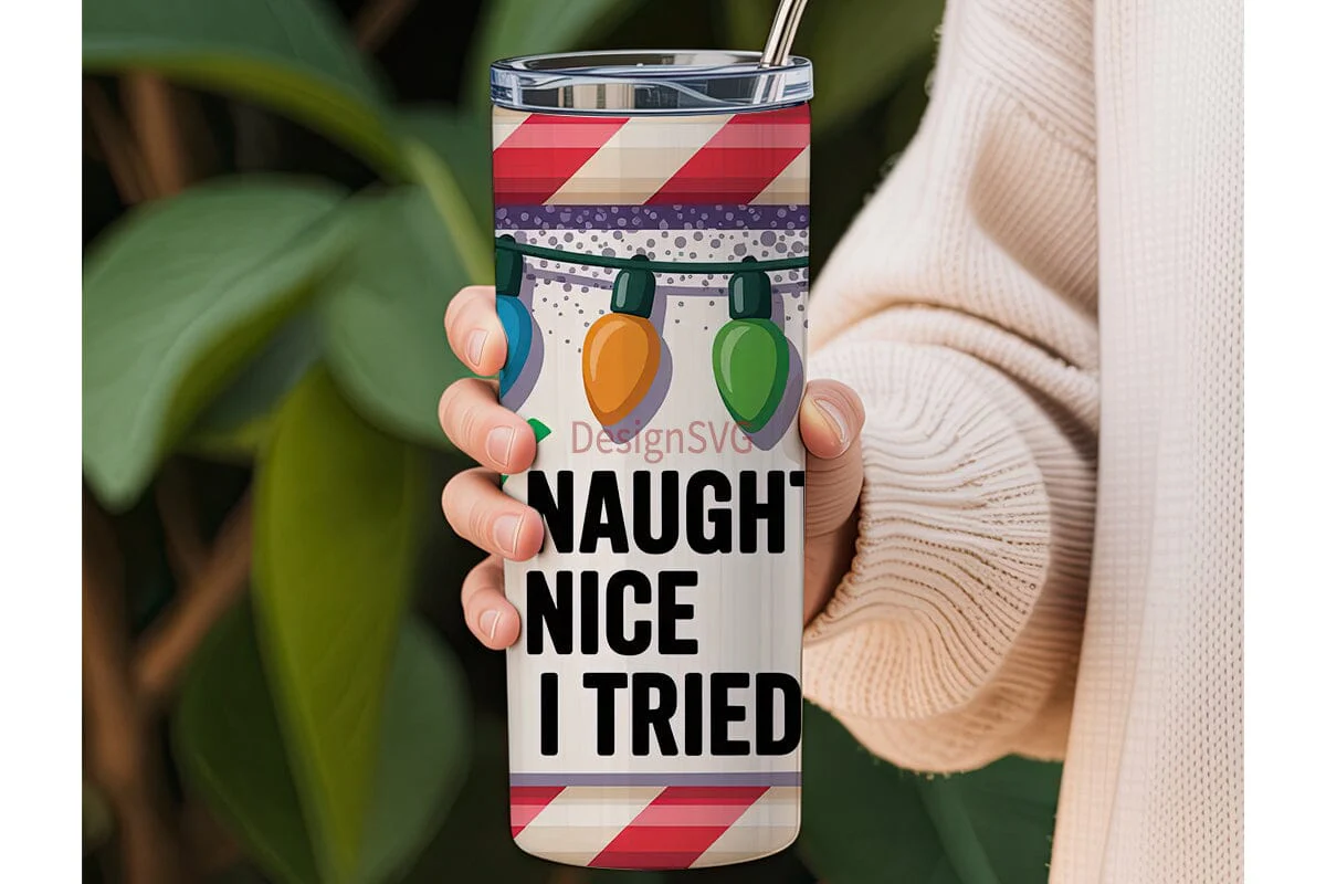 Naughty Nice Tried 20oz Tumbler Wrap - Image 3