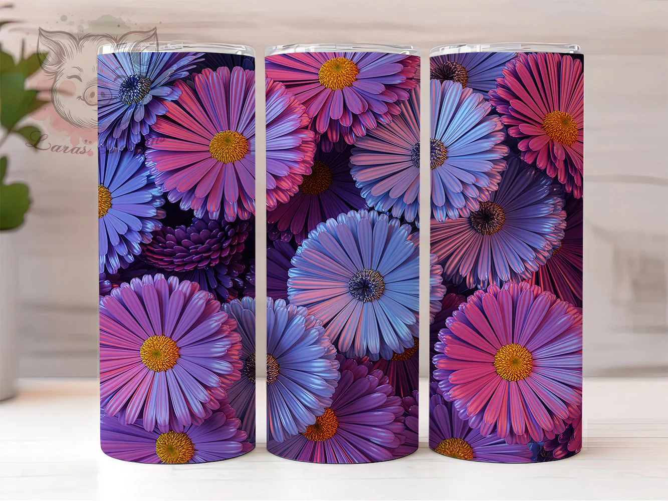 Neon Daisy Spring Flower Tumbler, Spring Flower Tumbler, Bright Neon Wrap, Stylish 20oz Wrap, Sublimation Design, Trendy Gift Idea, Colorful Spring Wrap