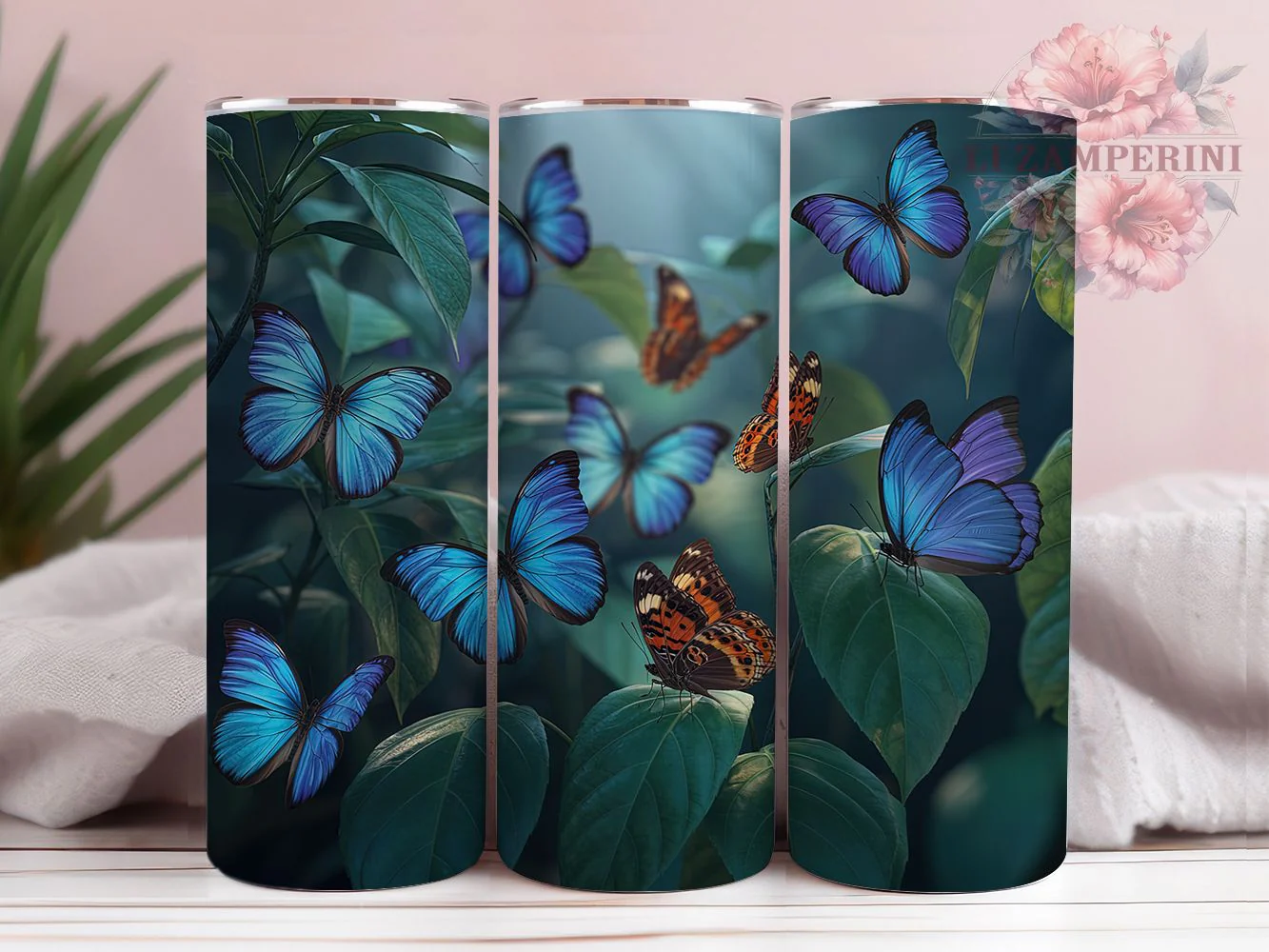 Neon Glowing Butterfly Tumbler, Vibrant Butterfly Tumbler, Glowing Butterfly Wrap, Whimsical Neon Wrap, Artistic Glow Wrap, Sublimation Design, Trendy Gift Idea