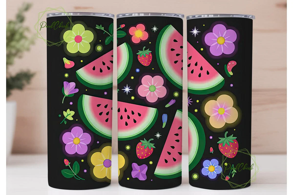 Neon Watermelon Summer 20oz Tumbler Wrap