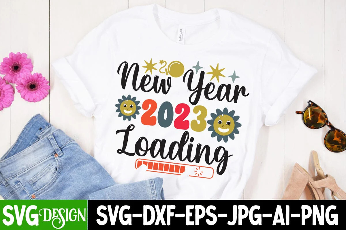 New Year 2023 Loading SVG Cut File, Happy New Year SVG Cut File