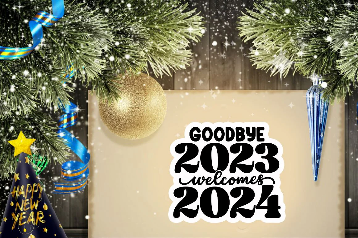 New Year Stickers Bundle, 2024 new year stickers png bundle - Image 6