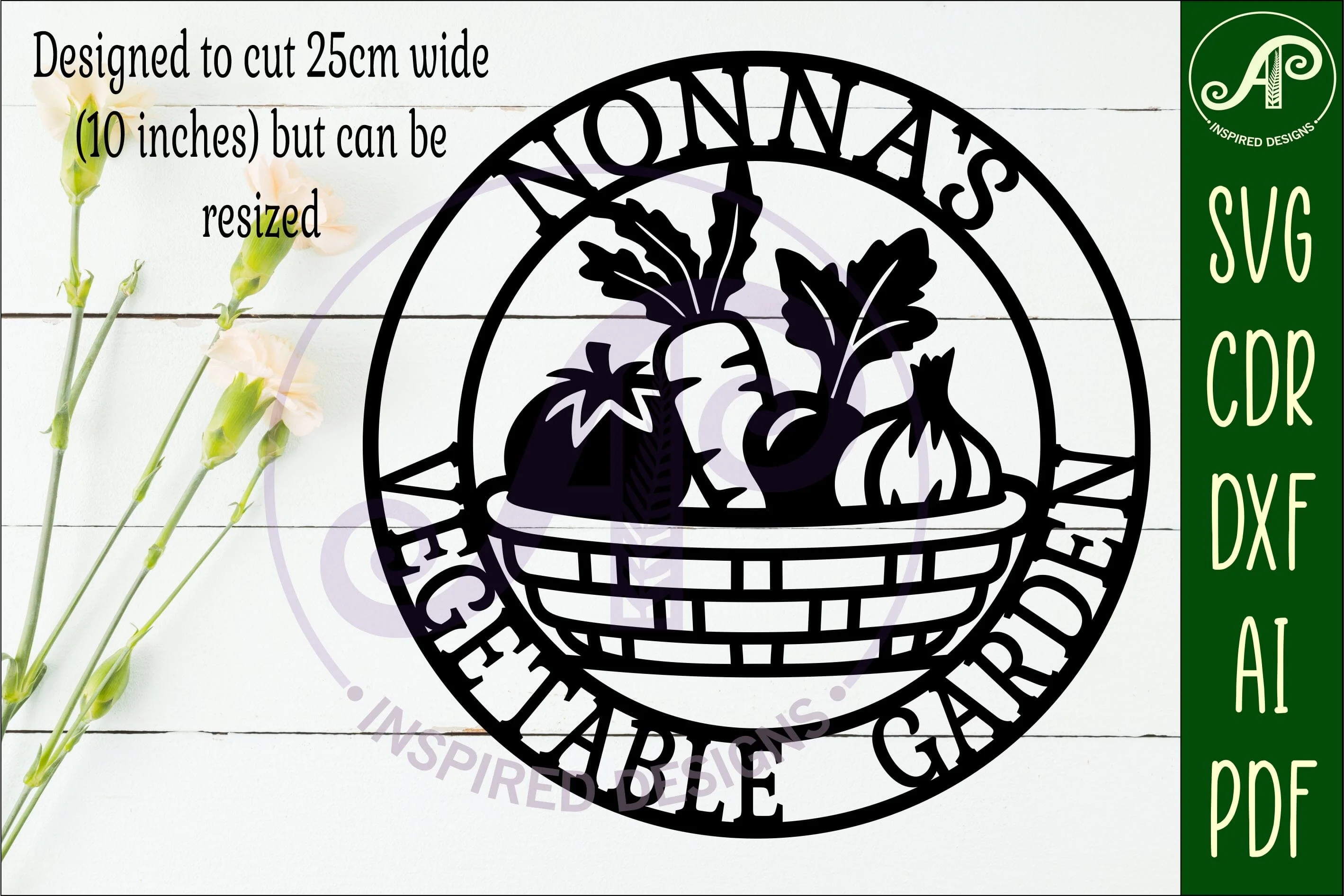 Nonna's Vegetable Garden Sign SVG, Laser Cut Vegetable - Image 2