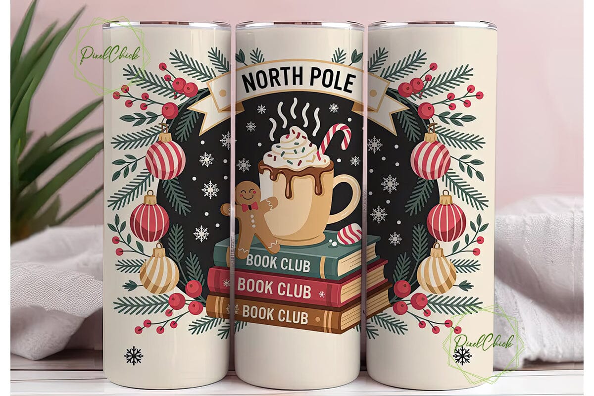 North Pole Book Club 20oz Tumbler Wrap - Image 3