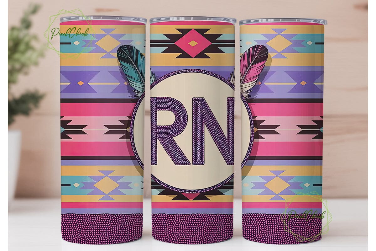 Nurse Beaded RN Tumbler Wrap