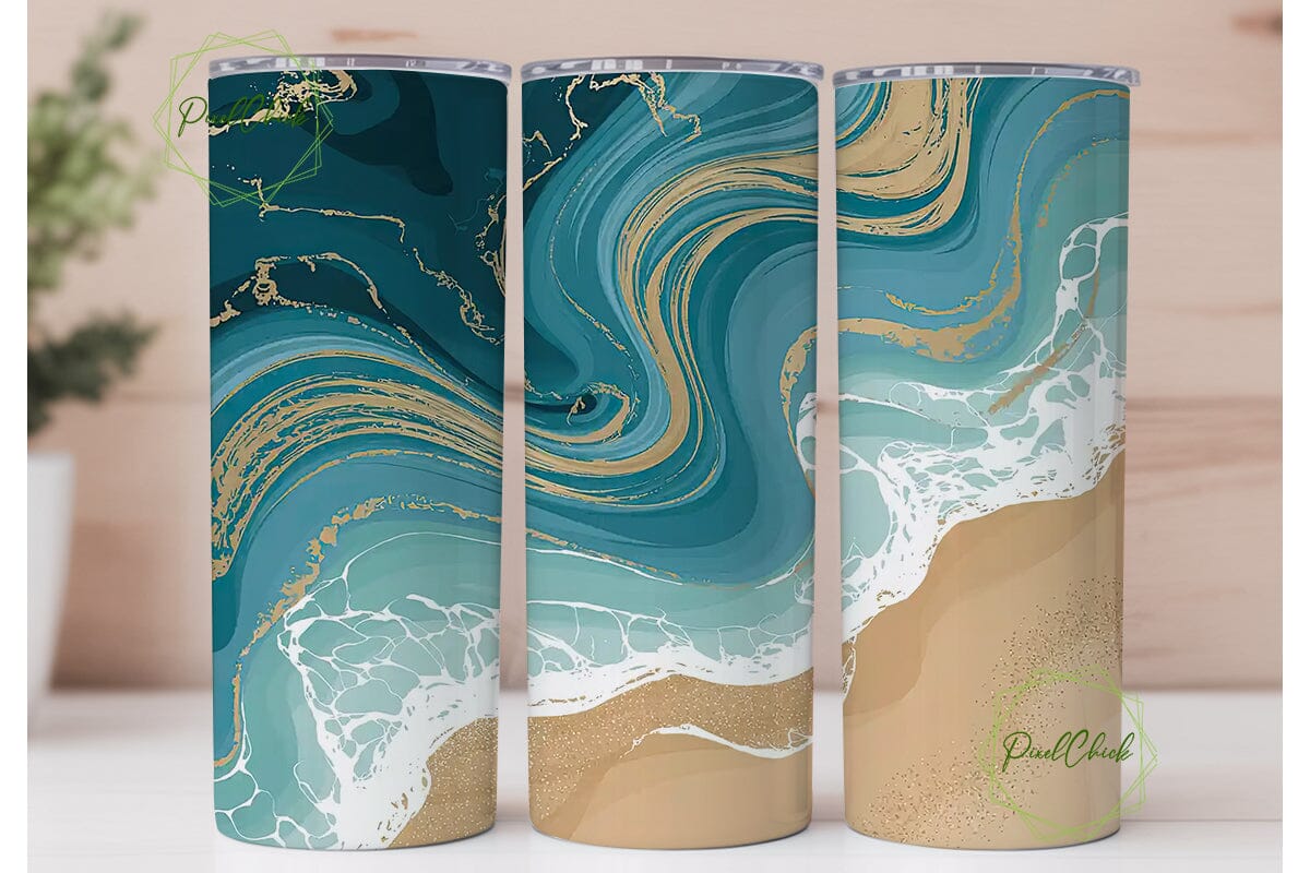Ocean Beach Marble 20oz Tumbler Wrap - Image 2