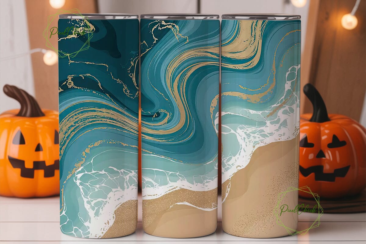 Ocean Beach Marble 20oz Tumbler Wrap - Image 3