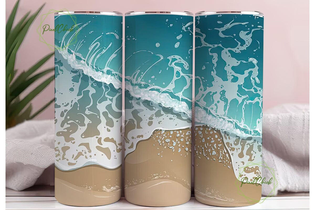 Ocean Waves Beach 20oz Tumbler Wrap - Image 3
