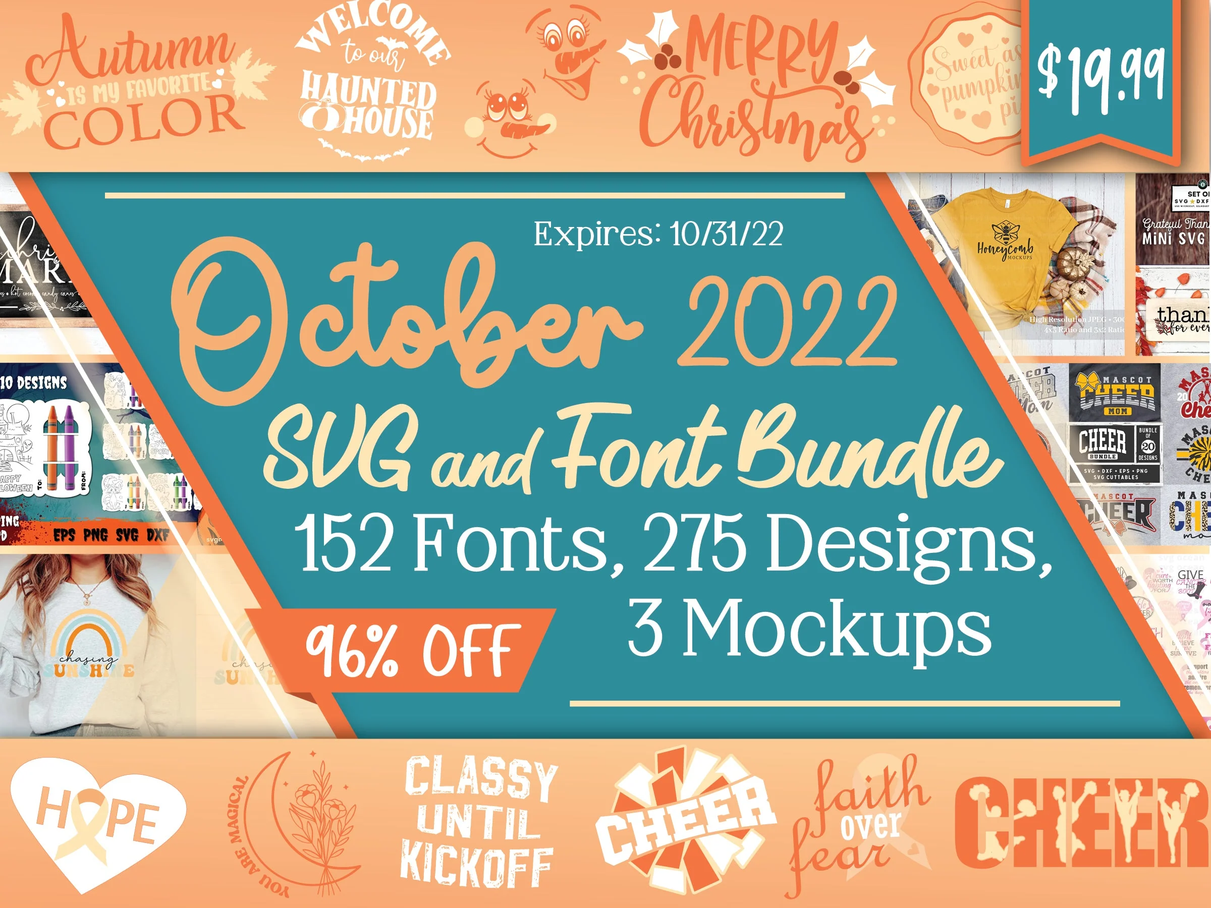October 2022 SVG and Font Bundle