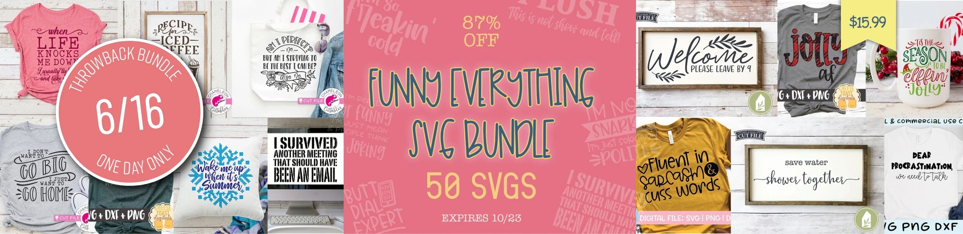 One Day Only Throwback: Funny Everything SVG Bundle - Image 2