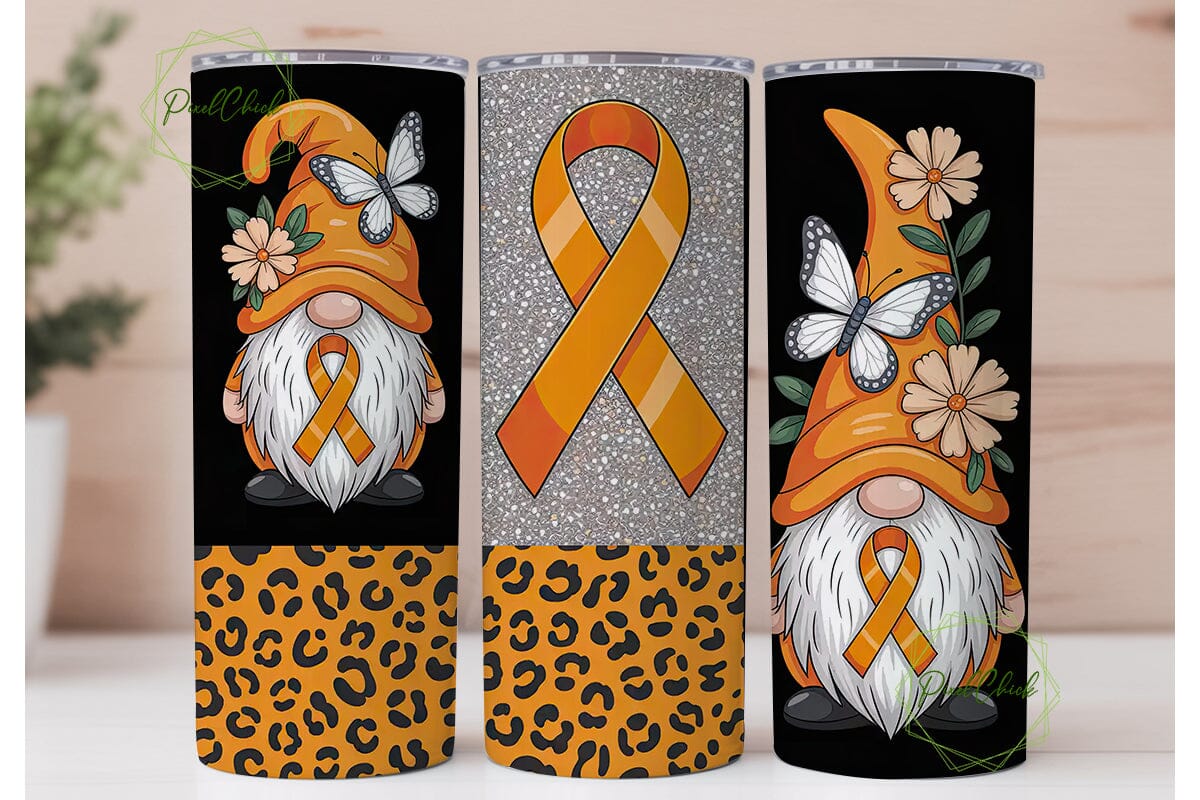 Orange Awareness Gnome 20oz Tumbler Wrap - Image 2