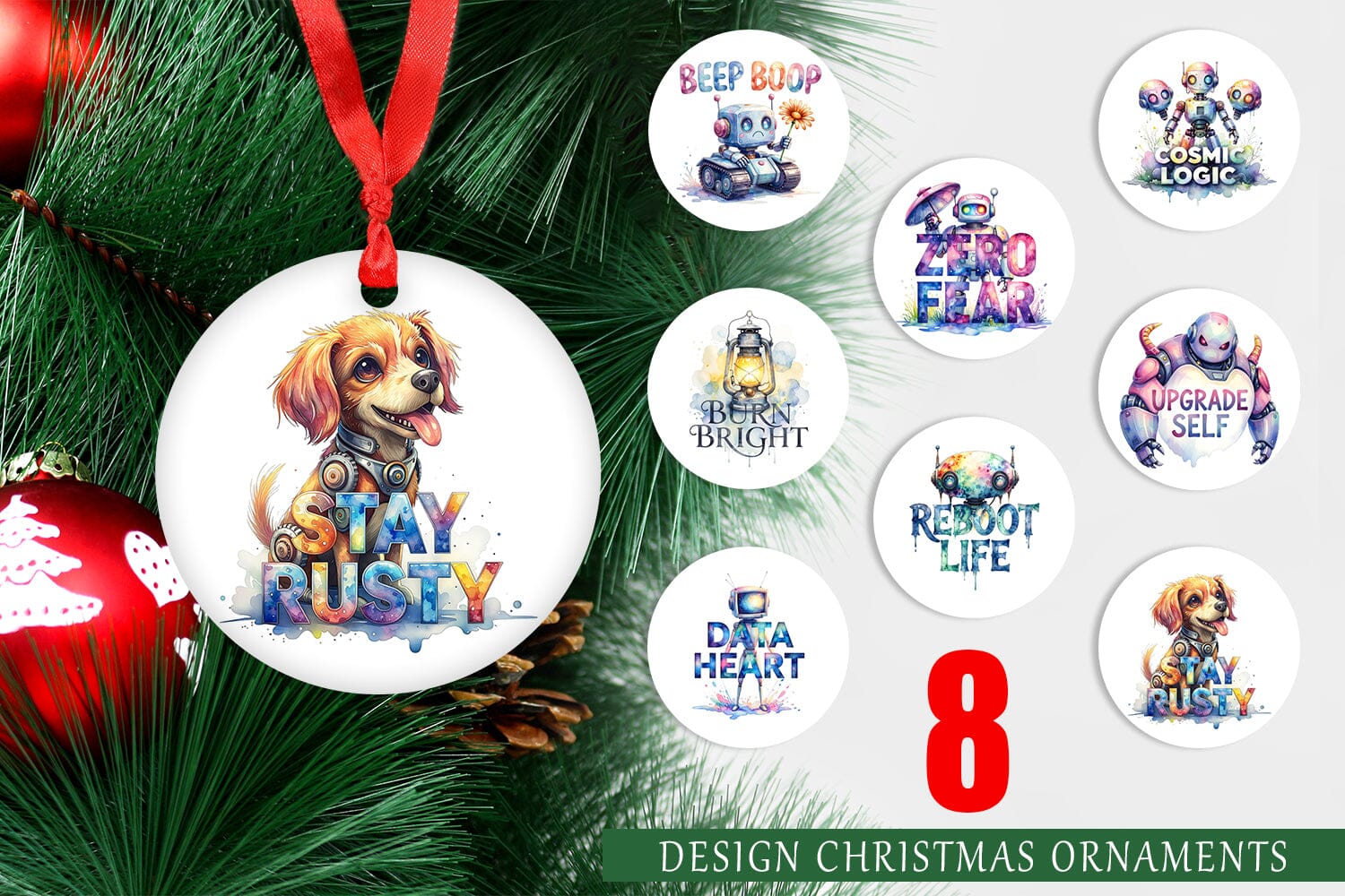 Ornament Cute Vintage Robot Quotes