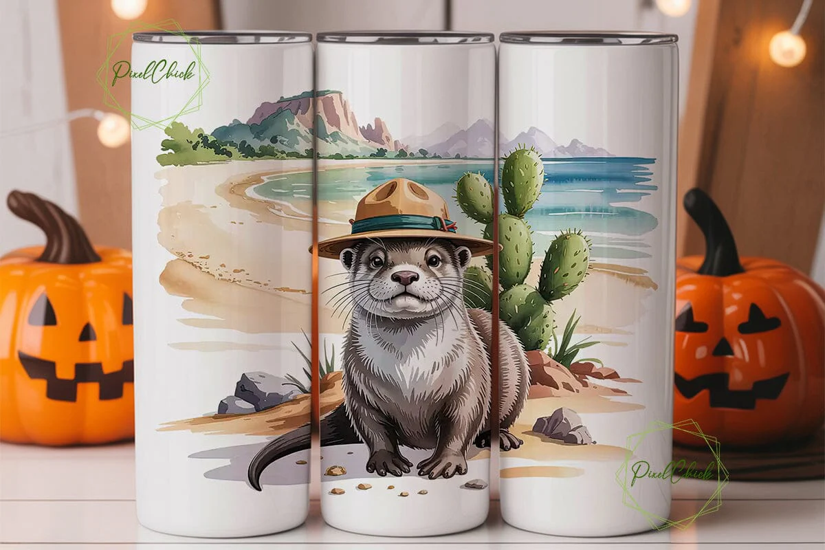 Otter Beach Adventure 20oz Tumbler Wrap - Image 3