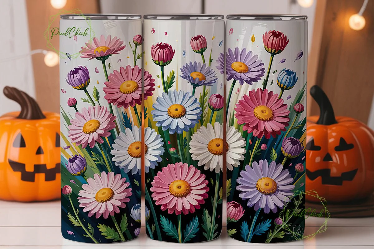 Painted Daisy 20oz Tumbler Wrap - Image 2