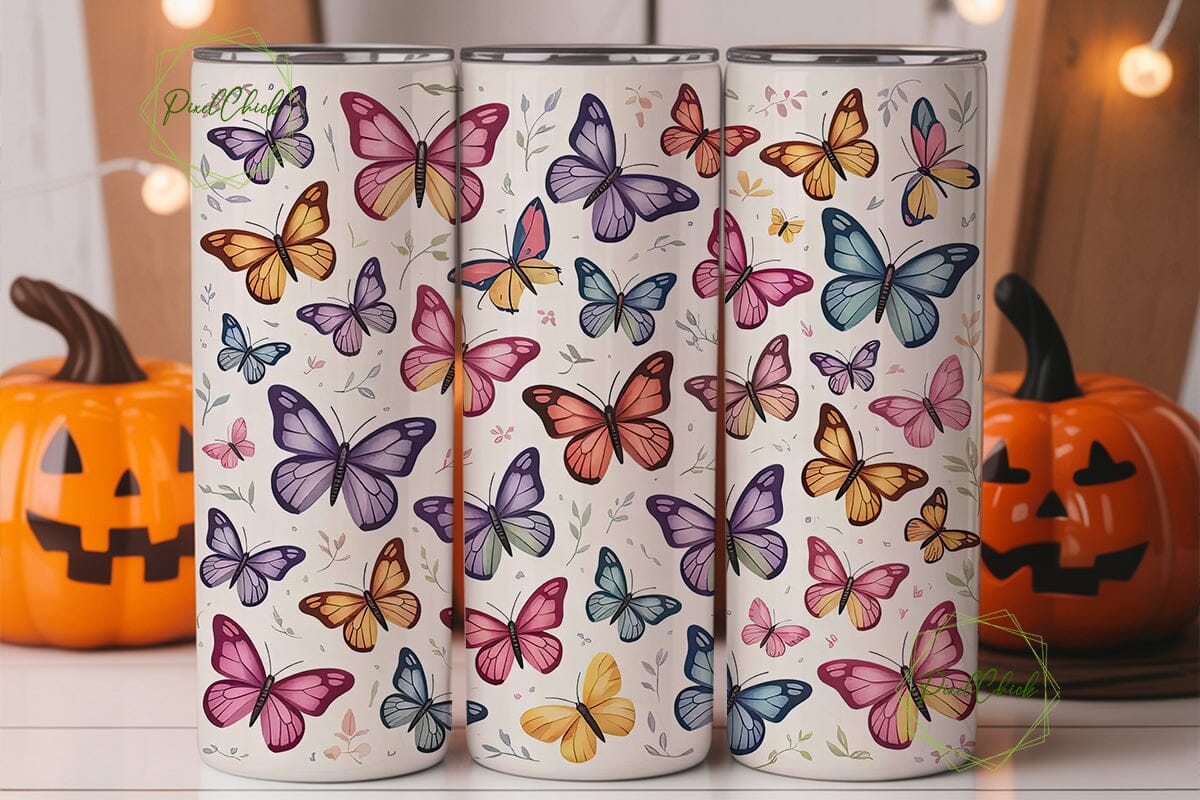 Pastel Butterfly 20oz Tumbler Wrap - Image 2