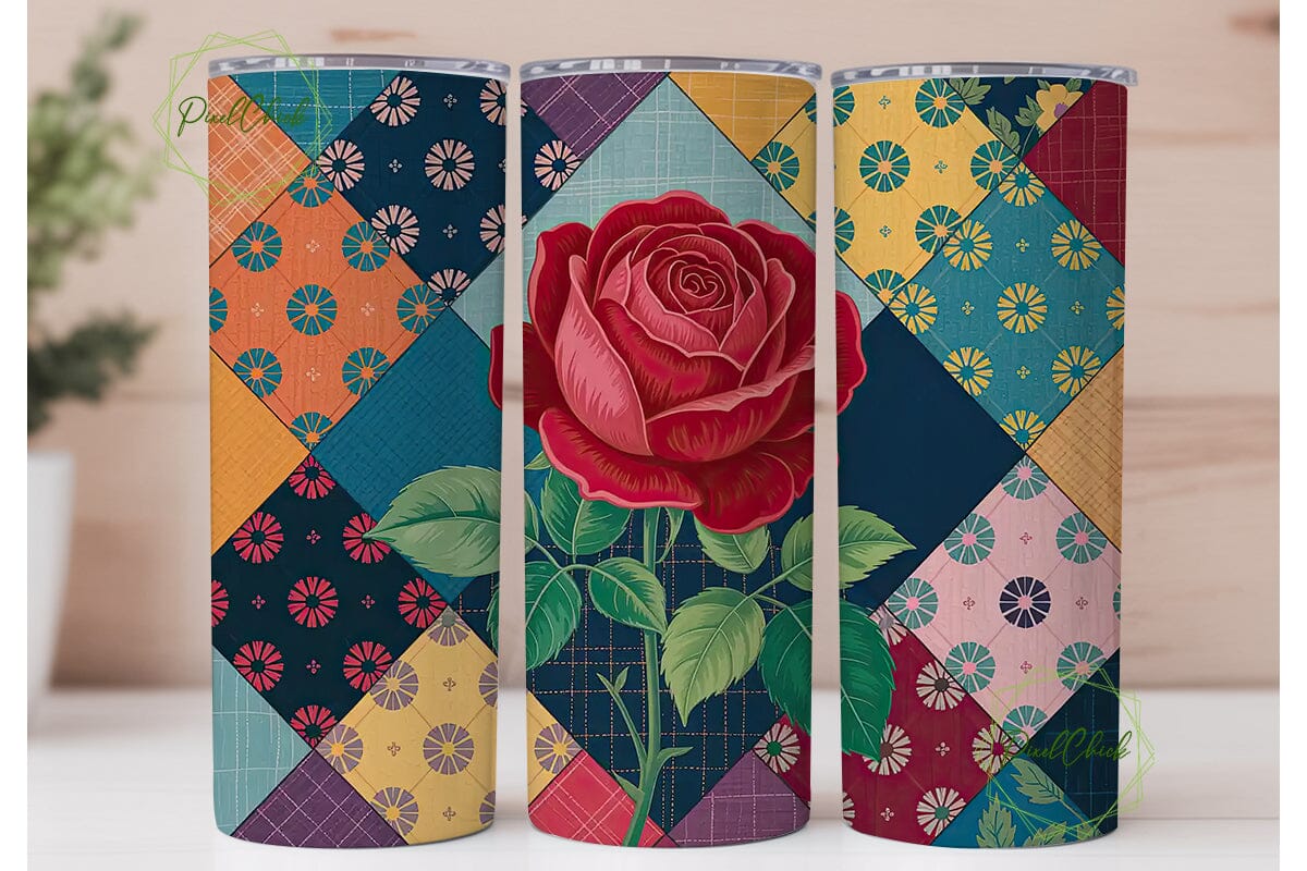 Patchwork Floral Tumbler Wrap