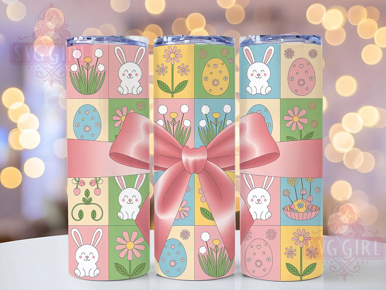 Patchwork Quilt Easter Bunny Tumbler, Easter Quilt Tumbler, Cute Bunny Wrap, Spring Patchwork Wrap, Festive Easter Wrap, Sublimation Design, Trendy Gift Idea