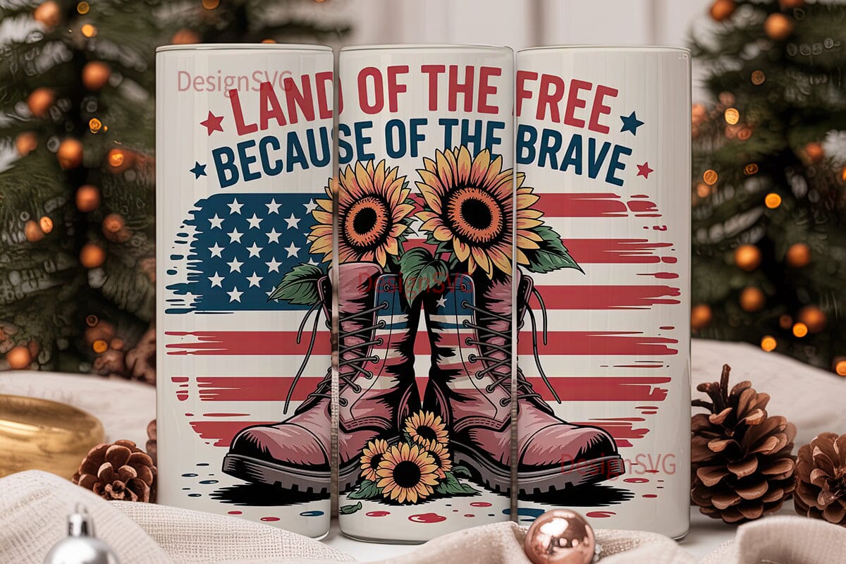 Patriotic Boots & Sunflowers 20oz - Image 2