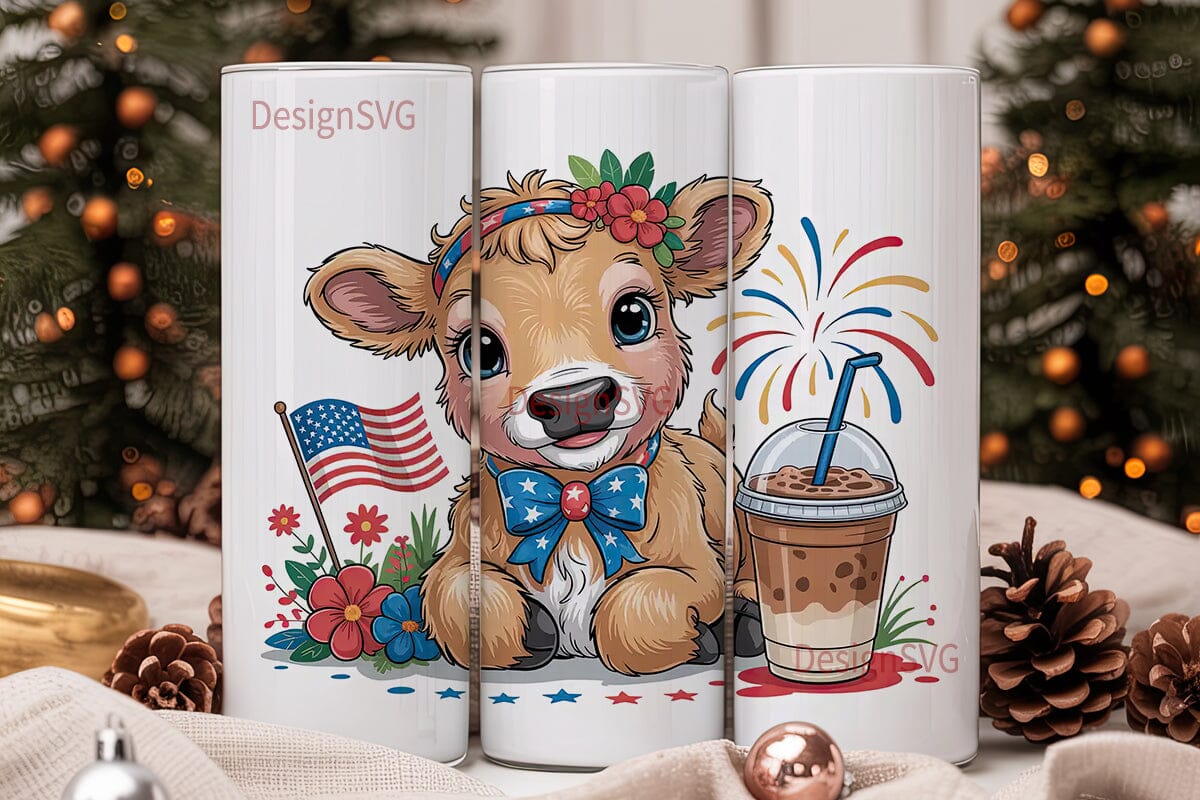 Patriotic Calf 20oz Tumbler Wrap - Image 2