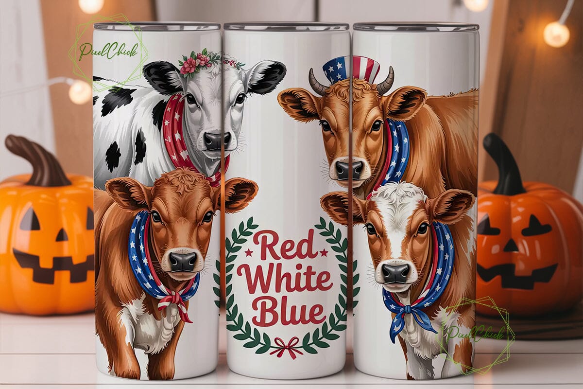 Patriotic Calves 20oz Tumbler Wrap - Image 3