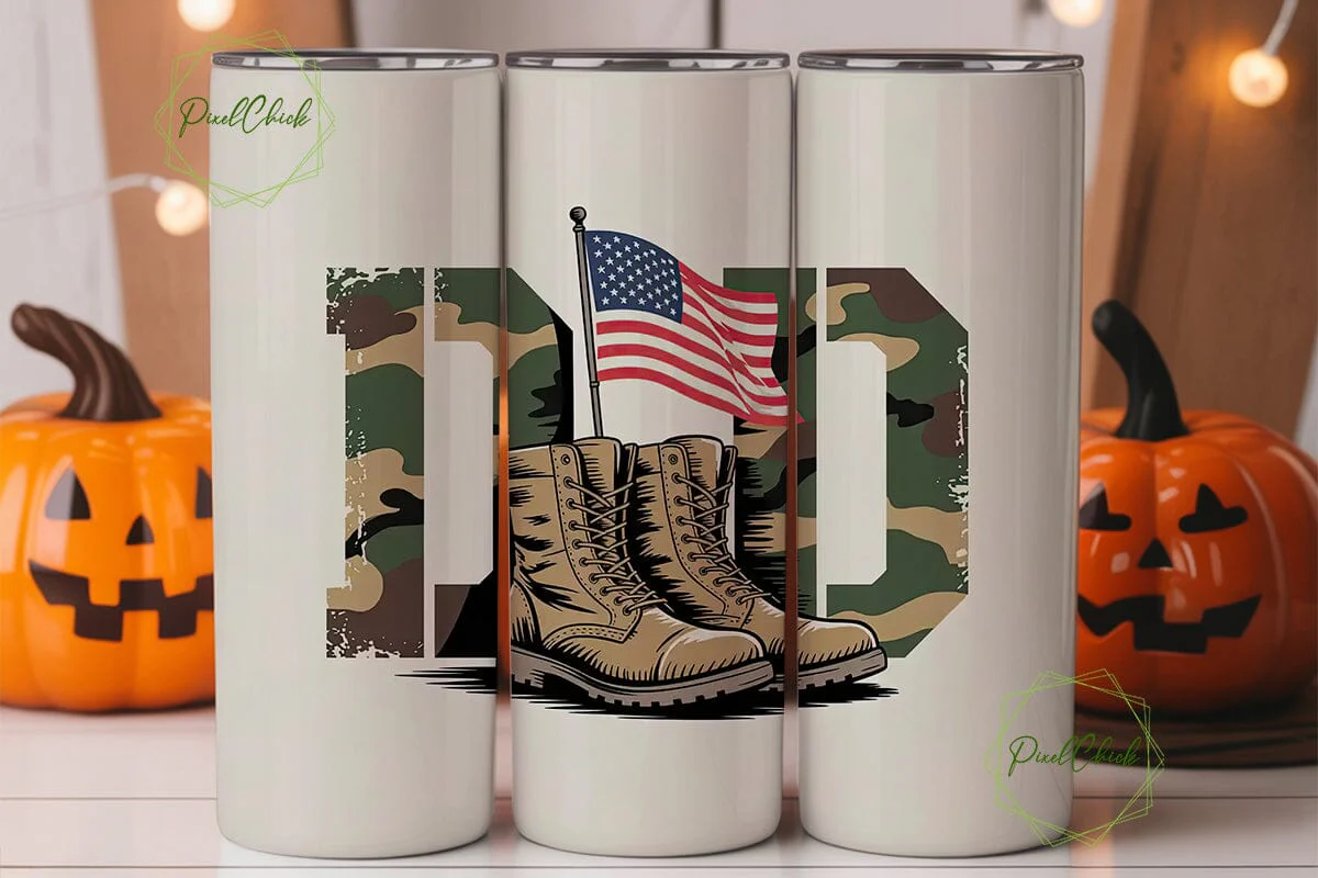 Patriotic Dad Tumbler Wrap PNG - Image 3