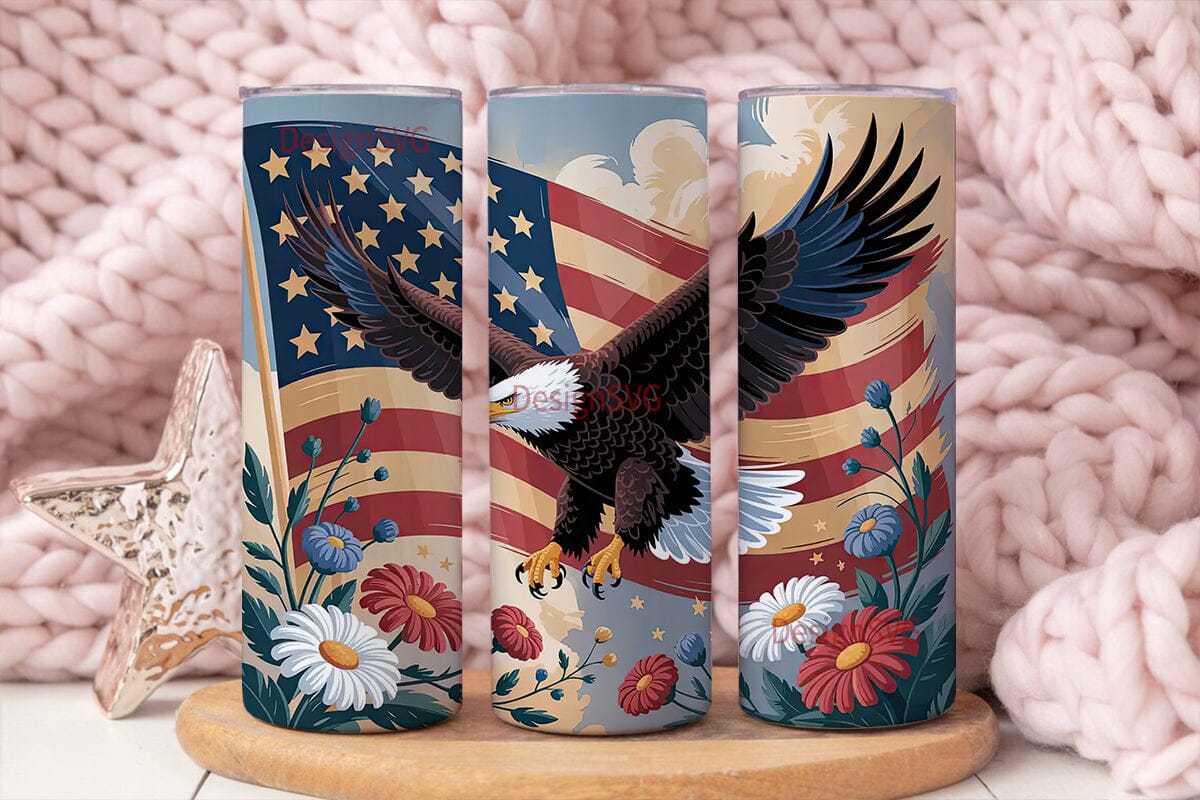 Patriotic Eagle 20oz Tumbler Wrap
