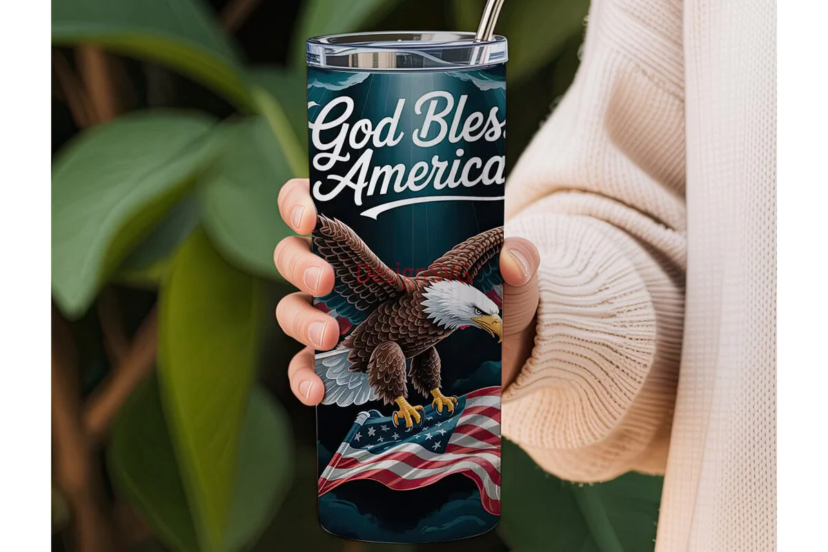 Patriotic Eagle 20oz Tumbler Wrap - Image 3