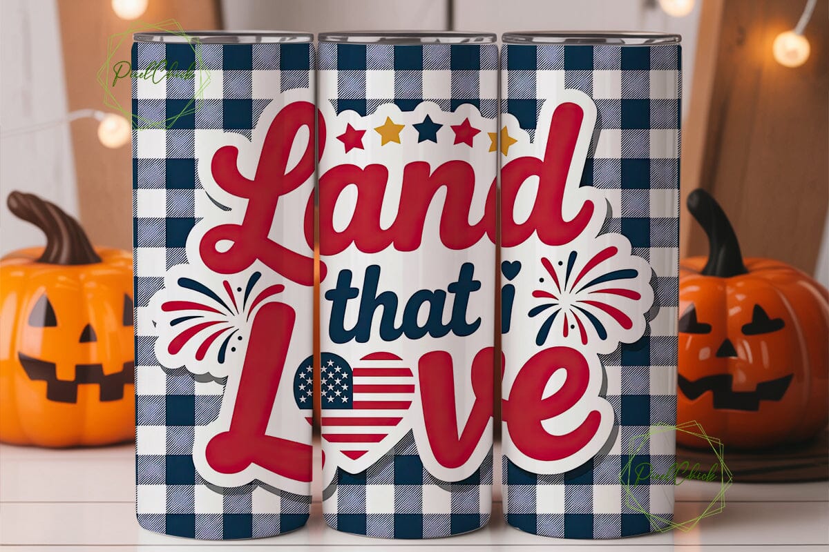 Patriotic Gingham 20oz Tumbler Wrap - Image 3