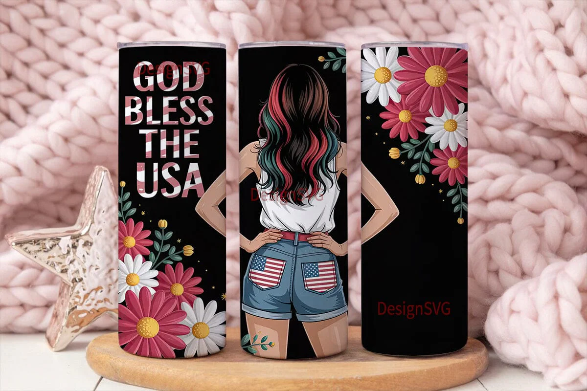 Patriotic Girl 4th of July 20oz Tumbler