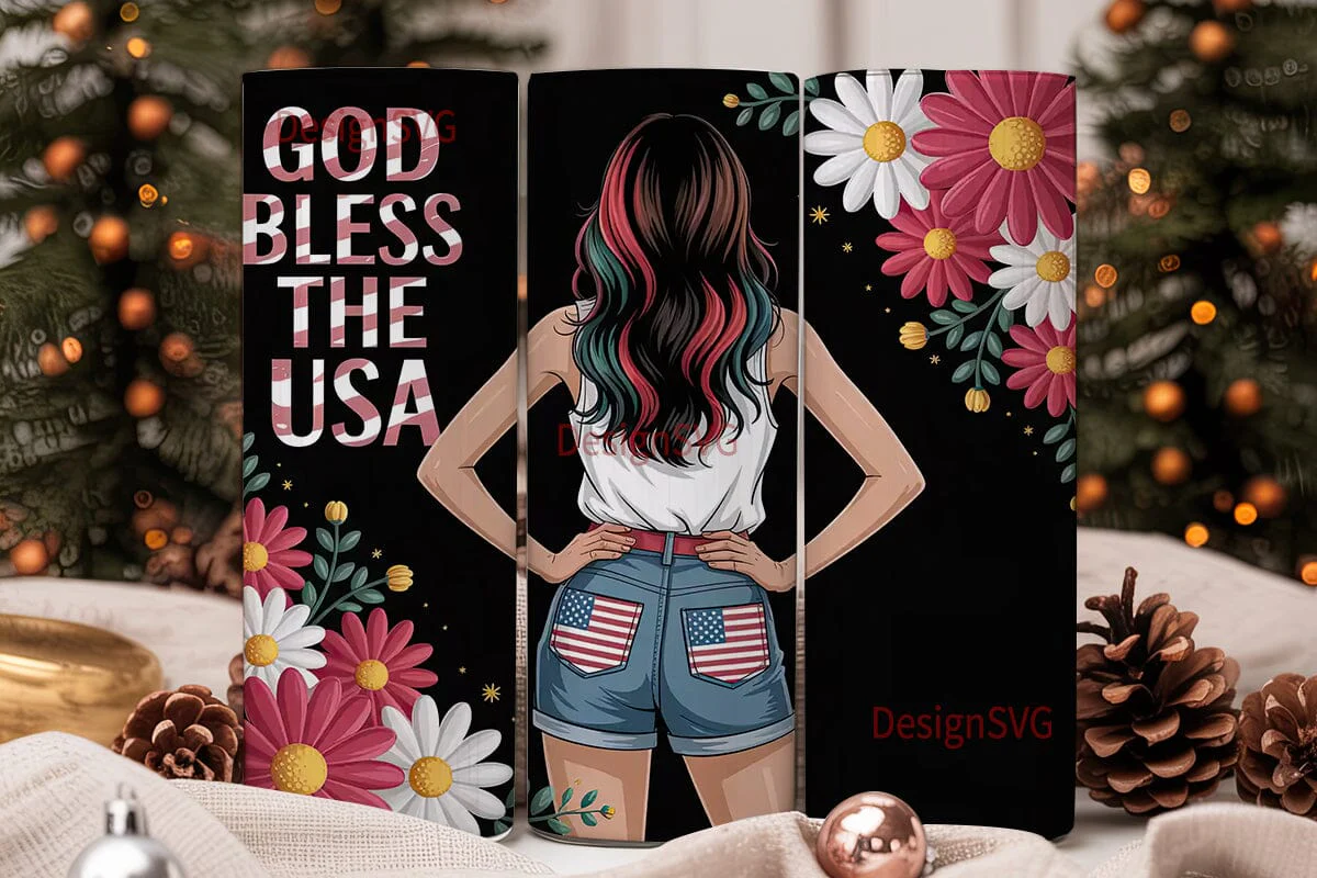 Patriotic Girl 4th of July 20oz Tumbler - Image 2
