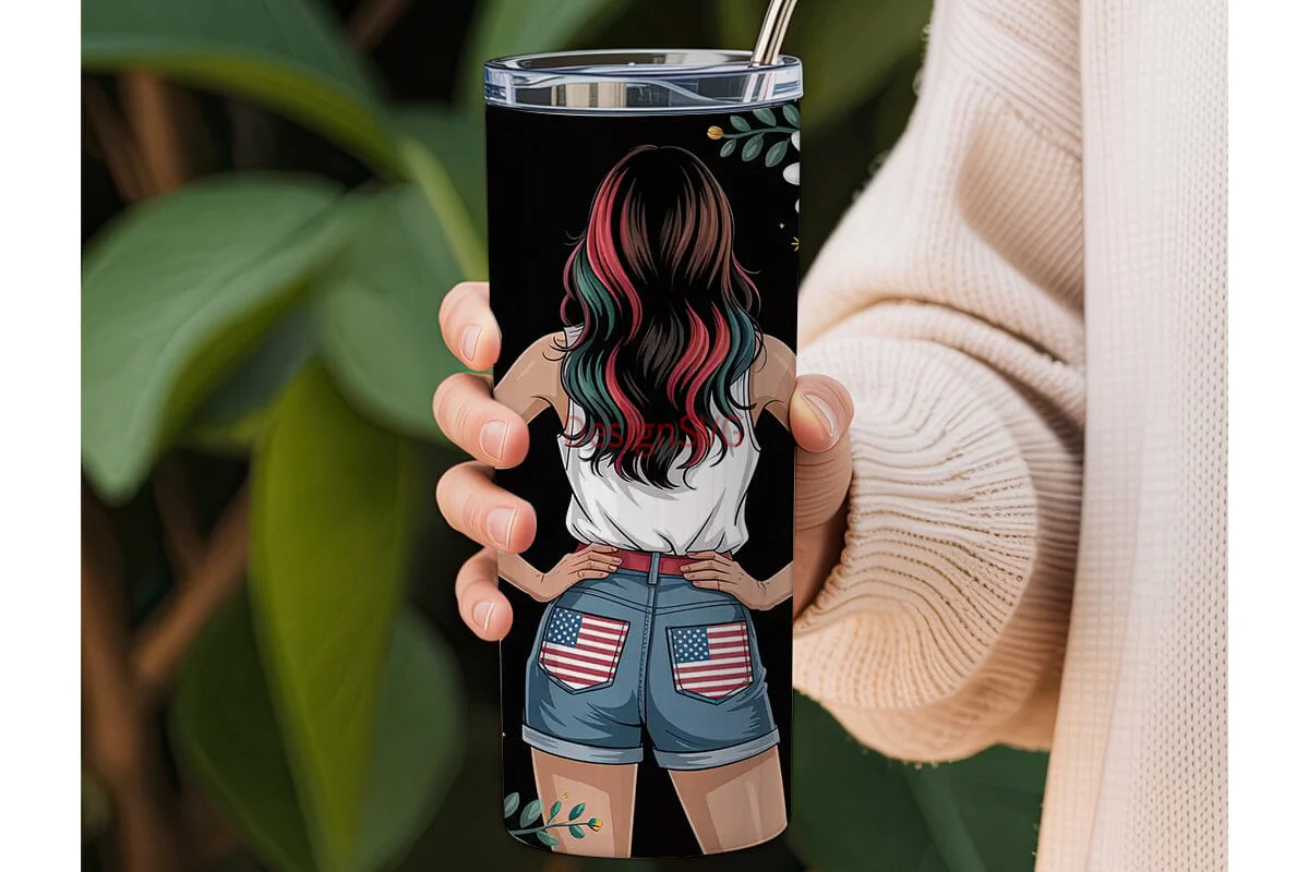 Patriotic Girl 4th of July 20oz Tumbler - Image 3