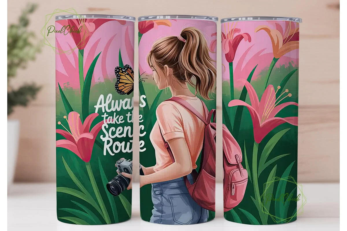 Photographer Girl Tumbler Wrap PNG