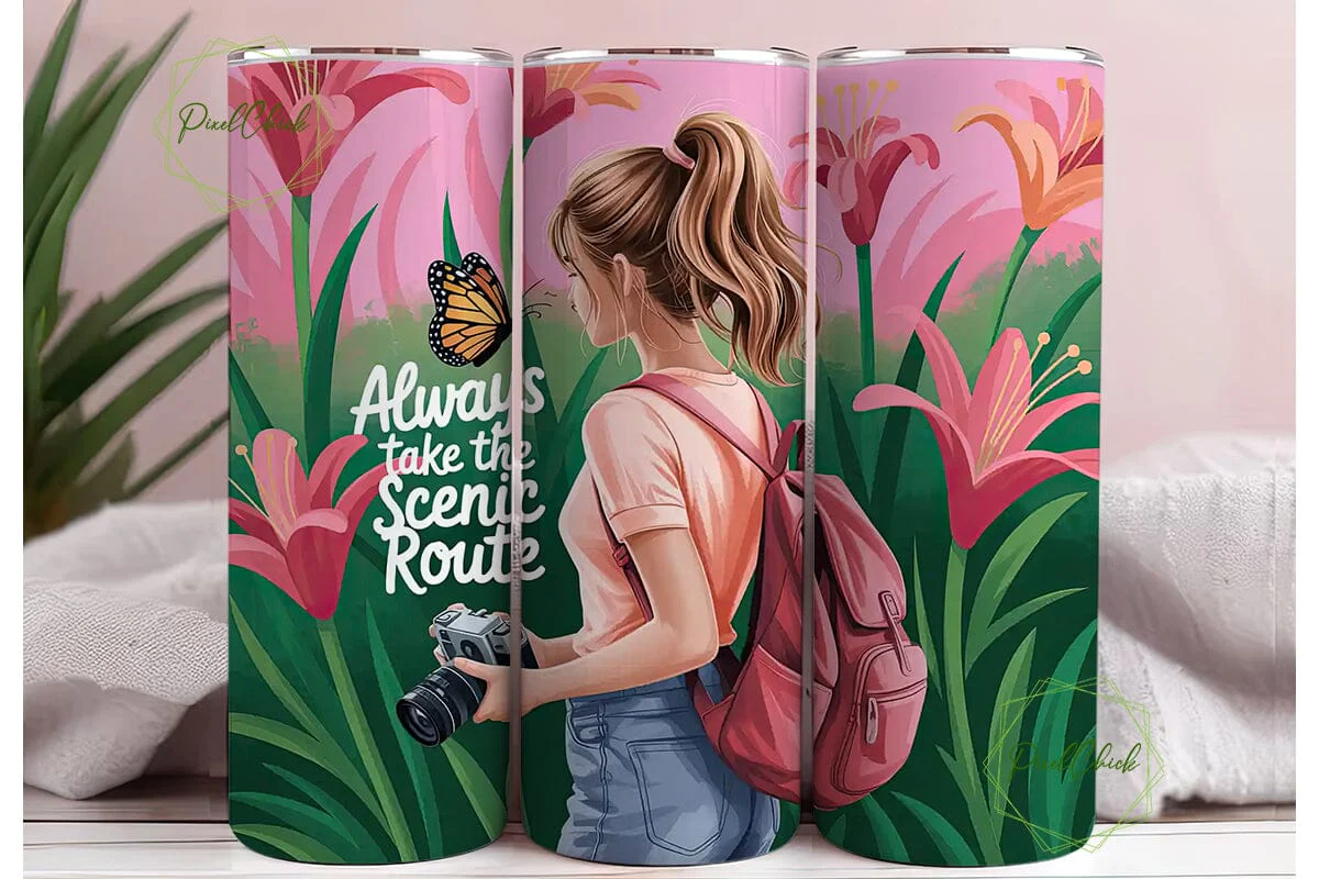 Photographer Girl Tumbler Wrap PNG - Image 3