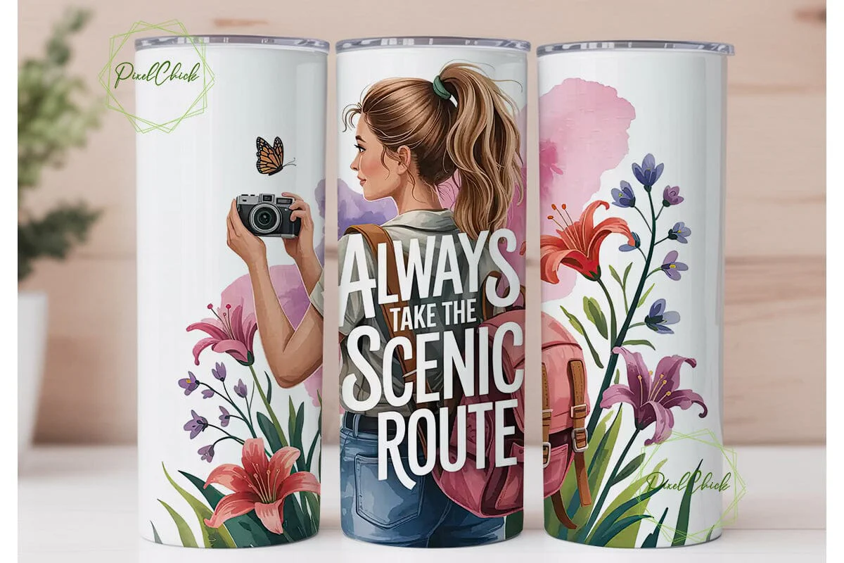 Photographer Girl Tumbler Wrap PNG