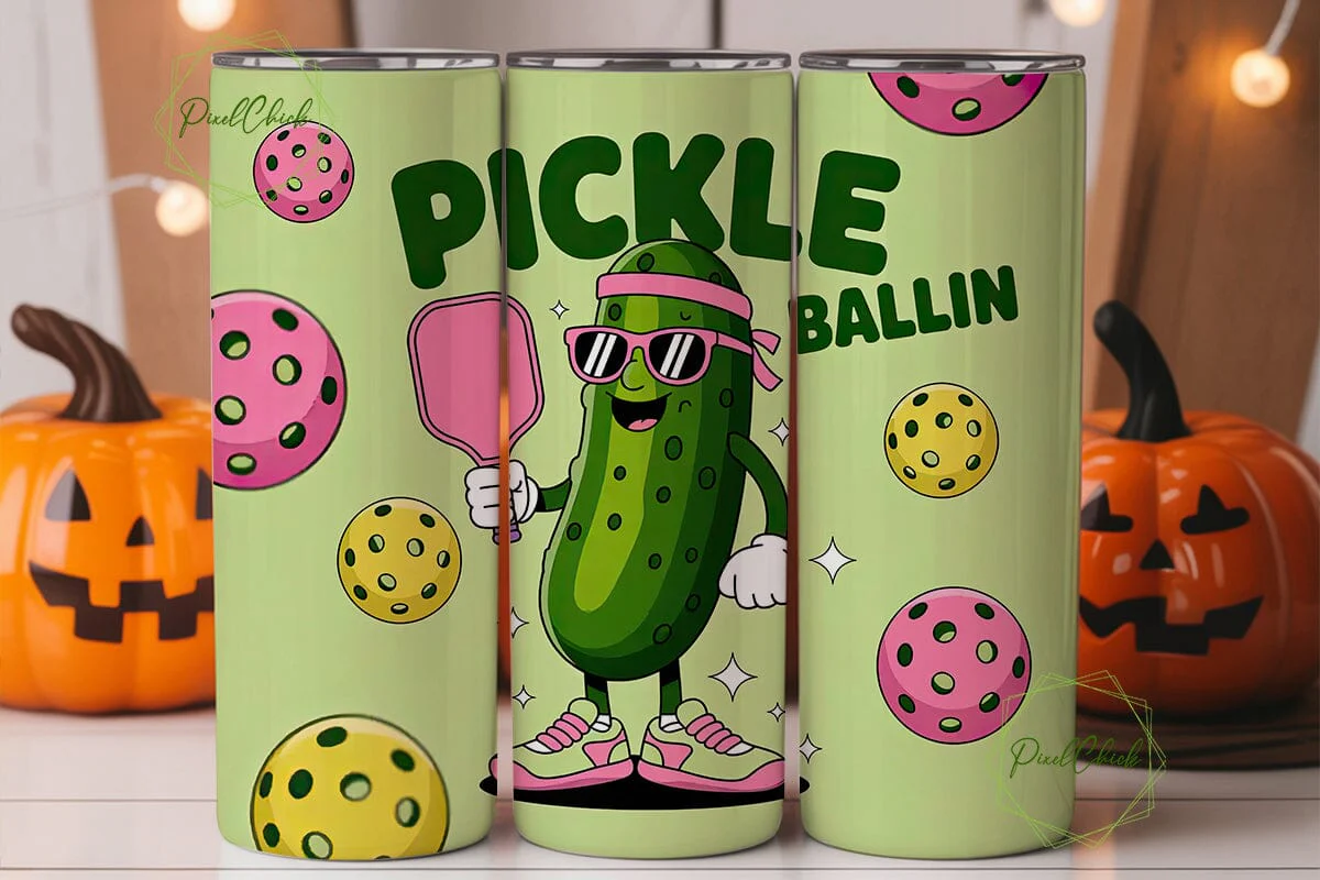 Pickleballin' 20oz Tumbler Wrap - Image 2